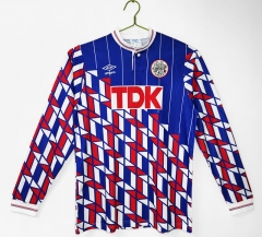 Retro version 89-90 Ajax Away Red&Blue LS Thailand Soccer Jersey AAA-c1046