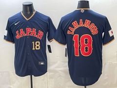 MLB 2026 World cup Japan Royal Blue #18 Jersey（logo2）-0840