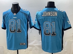 NFL Detroit Lions Blue #81 Jersey（logo1）-0840