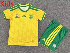 2026-27 South Africa Home Yellow kids Soccer Uniform-7809