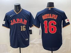 MLB 2026 World cup Japan Royal Blue #16 Jersey（logo2）-0840