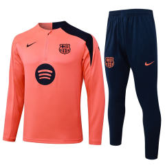 2025-2026 Barcelona Fluorescent Orange Thailand Soccer Tracksuit-815