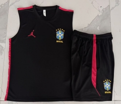 2026-2027 Brazil Black Thailand Soccer Vest Tracksuit-815