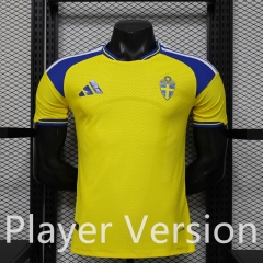 (S-3XL) Player Version 2026-2027 Sweden Home Yellow Thailand Soccer Jersey AAA-888