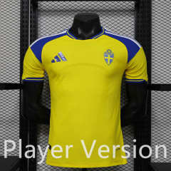 (S-3XL) Player Version 2026-2027 Sweden Home Yellow Thailand Soccer Jersey AAA-888