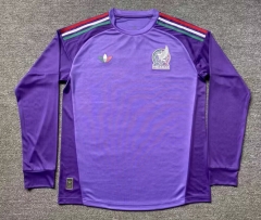 (S-4XL) 26-27 Mexico Goalkeeper Purple LS Thailand Soccer Jersey AAA-912