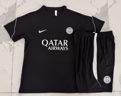 2026-2027 Paris SG Black Short-sleeve Thailand Soccer Tracksuit-815