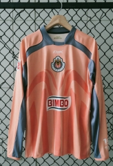 (S-3XL) Retro Version 2005-2006 Deportivo Guadalajara Goalkeeper Orange LS Thailand Soccer Jersey AAA-2851