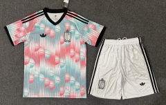 2026 World Cup Belgium Away Blue&Pink Soccer Uniform-718
