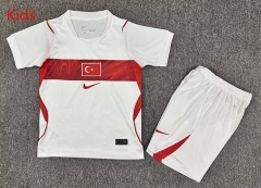 2026-2027 Turkey Home White&Red Kids/Youth Soccer Uniform-7809