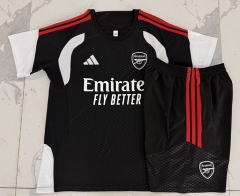 2026-2027 Arsenal Black Short-sleeved Thailand Soccer Tracksuit Uniform-815