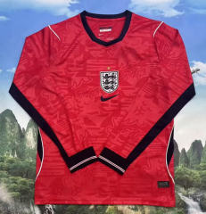 (S-4XL ) 2026 World Cup England Away Red LS Thailand Soccer Jersey AAA-7209