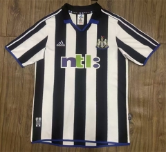 (S-4XL) Retro Version 2000-2001 Newcastle United Home Black&White Thailand Soccer Jersey AAA-6157