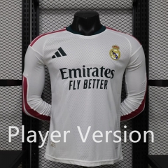 (S-3XL) Player Version 2026-2027 Real Madrid Home White LS Thailand Training Soccer Jersey AAA-3596