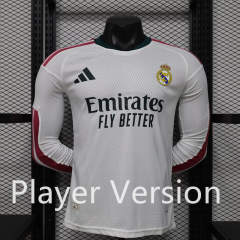(S-3XL) Player Version 2026-2027 Real Madrid Home White LS Thailand Training Soccer Jersey AAA-3596