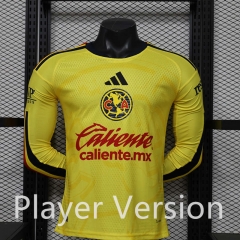 Player Version 26-27 Club America Home Yellow LS Thailand Soccer Jersey AAA-888
