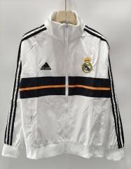 Retro version 13-14 Real Madrid White Thailand Trench Coat-0255