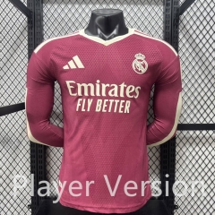 Player Version 2026-2027 Real Madrid 2nd Away Pink LS Thailand Soccer Jersey AAA-3596