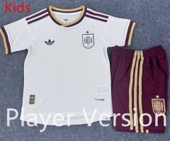 Player Version 2026-27 Spain Away White Kids/Youth Soccer Uniform-9527