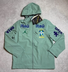 (S-3XL) 2026-2027 Jordan Brazil Green Thailand Trench Coats With Hat-0199