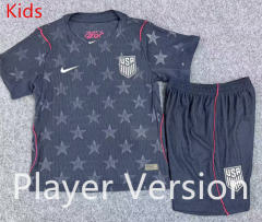Player Version 2026-2027 USA Away Black Kids/Youth Soccer Unifrom-9527