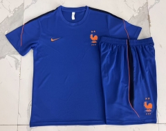 2026-27 France Blue Short-sleeved Thailand Soccer Tracksuit-815