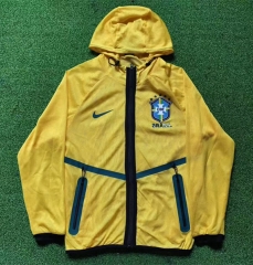 (S-3XL) 2026-2027 Brazil Yellow Thailand Trench Coats With Hat-2044