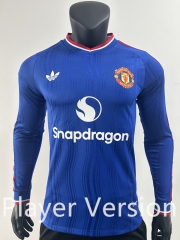 Player Version 2026-2027  Manchester United Away Blue LS Thailand Soccer Jersey-0871