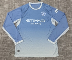 (S-5XL) 26-27 Manchester City Home Blue LS Thailand Soccer Jersey AAA-4506