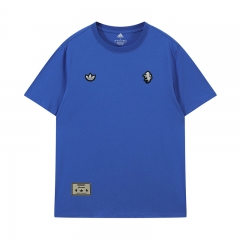 26-27 Juventus Blue Retro Embroidered Short-Sleeve T-Shirt - LH