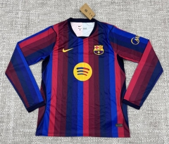 (S-5XL)26-27  Barcelona Home Red&Blue Thailand LS Soccer Jersey AAA