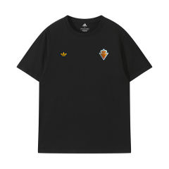 26-27 Spain Black Vintage Embroidered Short-Sleeve T-Shirt - LH
