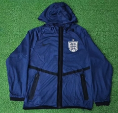 (S-3XL) 26-27 England Royal Blue Hooded Thailand Trench Coats-2044