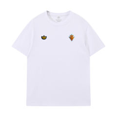 26-27 Spain White Vintage Embroidered Short-Sleeve T-Shirt - LH