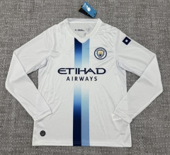 (S-5XL) 26-27 Manchester City Second Away White LS Thailand Soccer Jersey AAA-6723