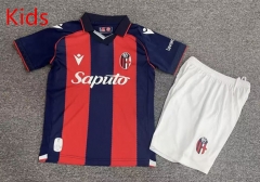 26-27 Bologna FC 1909 Home  Red&Blue  Kids/Youth Soccer Uniform-7809