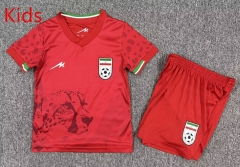 26-27 Iran Away Red Kids/Youth Soccer Uniform-7809