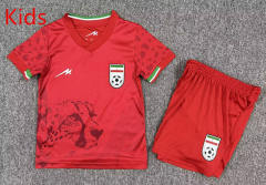 26-27 Iran Away Red Kids/Youth Soccer Uniform-7809
