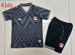 26-27 Iraq Second Away  Gray&Black Kids/Youth Soccer Uniform-7809