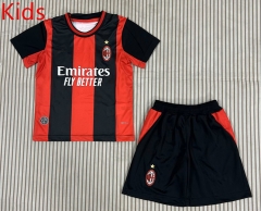 26-27 AC Milan Home Red&Black Kids/Youth Soccer Uniform-6149