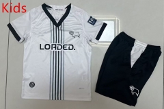26-27  Derby County Home White Kids/Youth Soccer Uniform-7809