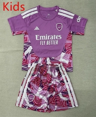 26-27 Arsenal Goalkeeper Purple Kids/Youth Soccer Uniform-AY