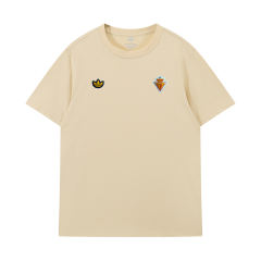 26-27 Spain  Beige  Vintage Embroidered Short-Sleeve T-Shirt - LH