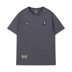 26-27 Juventus Dark Grey Retro Embroidered Short-Sleeve T-Shirt - LH
