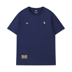 26-27 Juventus Royal Blue Retro Embroidered Short-Sleeve T-Shirt - LH