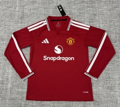 (S-5XL)26-27  Manchester United Home Red LS Thailand Soccer Jersey AAA-4506