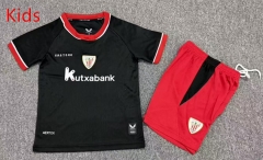 26-27 Athletic Bilbao Away Black kids  Soccer Unifrom-7809