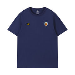 26-27 Spain Royal Blue Vintage Embroidered Short-Sleeve T-Shirt - LH