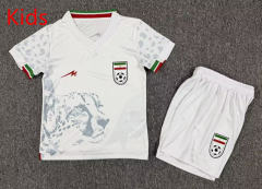 26-27 Iran Home  White  Kids/Youth Soccer Uniform-7809