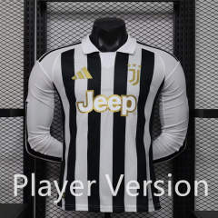 (S-3XL) Player version26-27 Juventus Home White & Black  Thailand LS Soccer jersey-3596